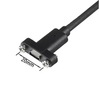 Cable de Extensión USB 3.2 Industrial para Montaje en Panel, Tipo-C Hembra con Tornillo de Bloqueo a Tipo-C Macho, 1M