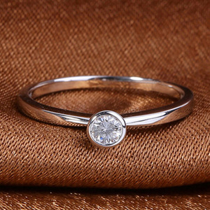 Anillo redondo para mujer, minimalista, elegante, a la moda, accesorios de regalo diarios - Product Image 3