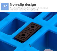 Palette en plastique HDPE pour l'industrie du rayonnage, palette en plastique européenne à face unique, palette en plastique standard européenne, palette en plastique robuste