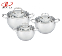 Ensemble de casseroles en acier inoxydable de qualité supérieure, avec poignée en acier inoxydable, personnalisé, élégant et unique, pour la cuisine à domicile