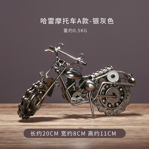 Ornements en <span class=keywords><strong>fer</strong></span> <span class=keywords><strong>forgé</strong></span> modèles de moto en métal faits à la main accessoires pour la maison, souvenirs scéniques - Product Image 5