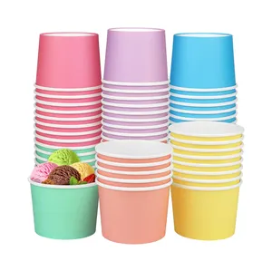 Taza biodegradable Helado 3Oz Taza de helado y cuchara Taza de vidrio de helado del desierto - Product Image 1