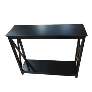 Mesa Auxiliar Estrecha de 2 Niveles con Estante de Almacenamiento, Mesa de Entrada para <span class=keywords><strong>Pasillo</strong></span>/Recibidor/Sala de Estar/Corredor/Oficina, Negra - Product Image 1