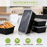 1 500 paquets de contenants alimentaires jetables de 750 ml ; Contenants de préparation de repas sans BPA ; Empilables ; Passe au micro-ondes et au lave-vaisselle