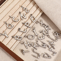 Tarnish Free Trendy Waterproof Jewelry 26 English Letters A-Z Stainless Steel Alphabet Charms Initial Bubble Name Letter Pendant