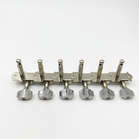 6R6L Mécaniques de guitare acoustique à queue longue en acier, à tête carrée, chromées, pour guitare 12 cordes