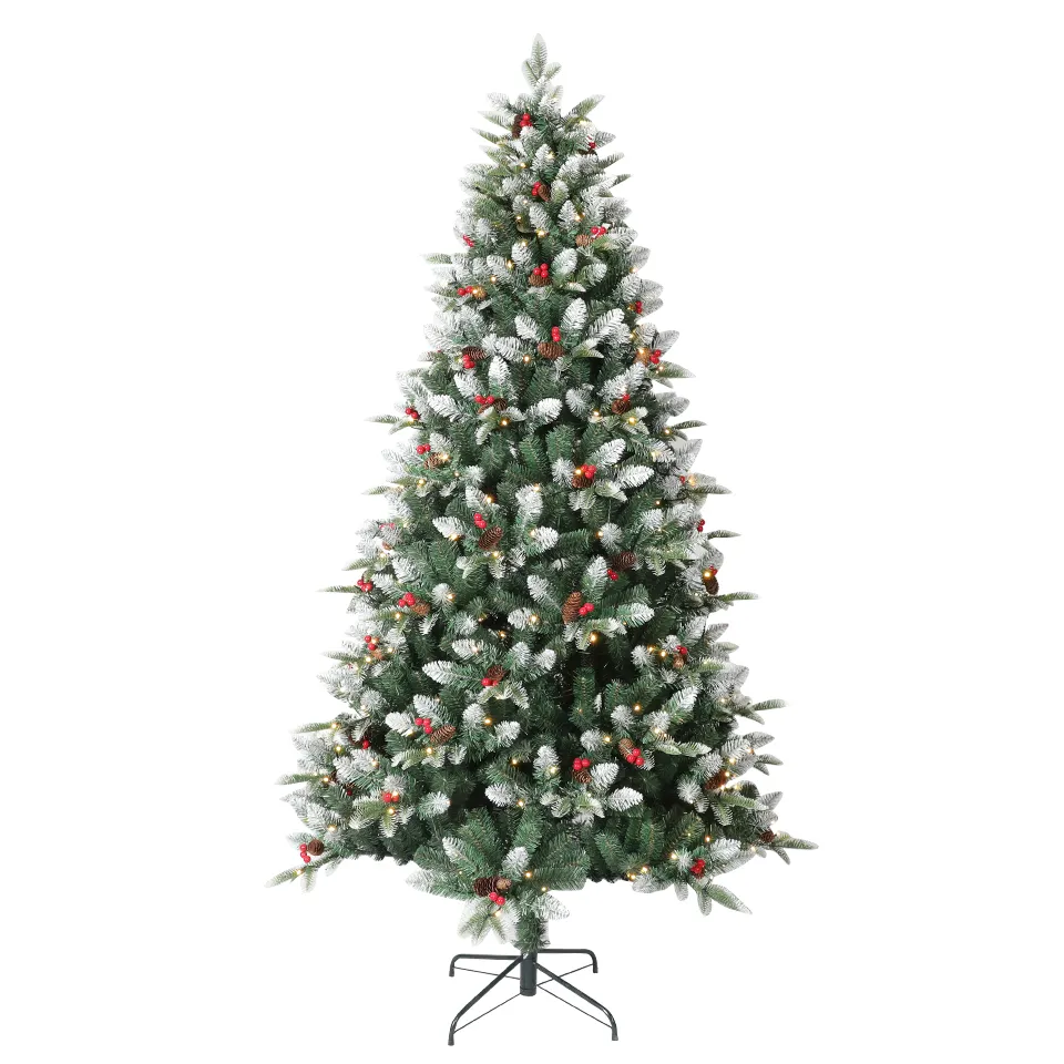 Factory Price Xmas Tree Green 180 cm 210 cm PE Artificial Christmas Tree With Ornaments with lights