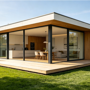 Contenedor Desmontable Moderno y Minimalista con Detalles en Madera, Casa Modular para Exteriores, Preparada para Energía Solar, Fuera de la Red - Product Image 1