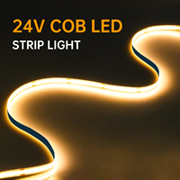 Bande LED COB 320 lumières de 5 mètres rétroéclairage TV blanc chaud pour hôtels guirlande lumineuse intelligente 12V/24V tension bandes lumineuses intelligentes