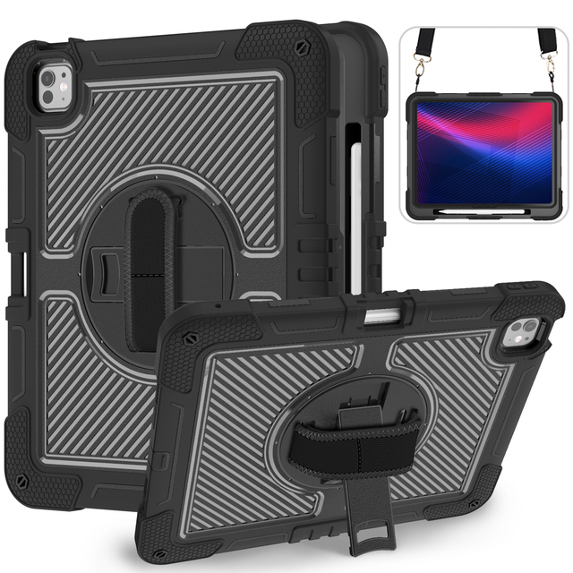 360 Rotatable Kids Friendly Silicon PC Shockproof Tablet Case for iPad Pro 13 M4 M5 7th 8th Gen 2024 2025