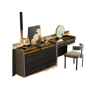 Table de toilette moderne italienne en verre, meuble de rangement de bijoux de luxe pour chambre d'hôtel avec serrure à empreinte digitale