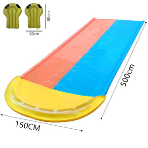 Toboggan aquatique gonflable double arc-en-ciel avec pulvérisation, jouet de jeu extérieur pour enfants, pour pelouse et jardin, capacité 100-500 kg - Product Image 5