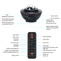 Lámpara Proyector Láser de Atmósfera Nocturna Inteligente USB con Control por Voz, Diseño Océano Estrellado, Venta Caliente de Fábrica