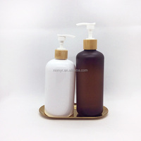 Écologique vert HDPE 200ml 400ml 500ml Doux au toucher Emballage Cosmétique Lotion Corporelle en plastique Squeeze Shampooing Bouteille avec