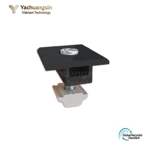 Gancho Deslizante de Aluminio Negro en Forma de T con Ranuras Ajustables y Perilla Redonda - Product Image 5