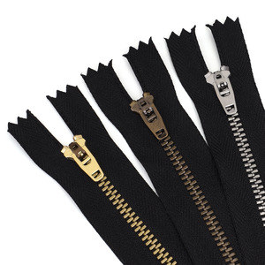 4 #   <span class=keywords><strong>Cerniera</strong></span> in denim <span class=keywords><strong>con</strong></span> denti a Y in acciaio inossidabile 304, lega di alluminio, testa a <span class=keywords><strong>molla</strong></span> europea, denti in bronzo bianco ottone - Product Image 2
