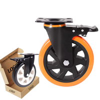 Roulettes durables de 6 pouces résistantes avec la roue en caoutchouc de chariot à PVC de roulette de frein 4 pouces 5 pouces 6 pouces 8 pouces