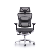 Chaise de bureau ergonomique en maille 150kg accoudoir réglable appui-tête base en aluminium chaise de bureau en maille exécutive chaise de bureau