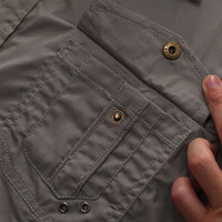 Chemises de travail d'été pour hommes, chemises décontractées de camping à manches courtes en coton pour la chasse, vêtements d'extérieur pour hommes