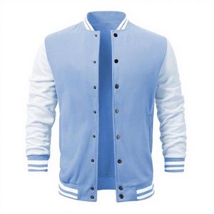 Custom Designer Embroidery Logo Unisex Bomber <b>Jacket</b> <b>Men</b> Spring Corduroy Stand <b>Long</b> Casual Baseball Letterman Coat - Product Image 3