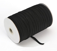 Cordon élastique plat noir et blanc pour textile de maison