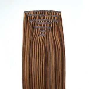 European Virgin <b>Hair</b> Double Drawn Balayage Color Seamless Invisible Clip-in <b>Hair</b> Extensions with Straight <b>Texture</b> Single Weft - Product Image 2