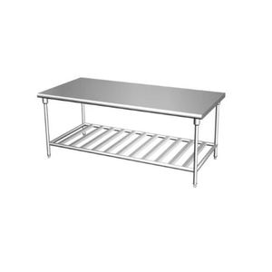 Grande vente de liquidation, plan de travail de <span class=keywords><strong>cuisine</strong></span> commerciale en acier inoxydable, double couche, épaissi, sans roulettes - Product Image 1