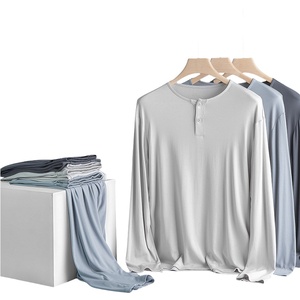 <span class=keywords><strong>Pigiama</strong></span> in cotone taglie forti da <span class=keywords><strong>uomo</strong></span> di qualità all'ingrosso morbido in maglia da notte da <span class=keywords><strong>uomo</strong></span> in bambù <span class=keywords><strong>con</strong></span> scollo a bottone traspirante <span class=keywords><strong>pigiama</strong></span> Set - Product Image 6