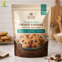 Sachet en aluminium imprimé sur mesure pour pâte à biscuits surgelée, refermable, anti-fuite, pochette verticale pour emballage de boulangerie