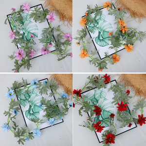Vignes artificielles de dahlias Xinchengzhi, bleu ciel, fleurs en soie plastique, 30cm-100cm, pour décoration de plafond - Product Image 5
