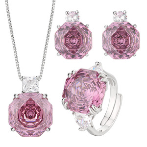 Nuevo 2025 Joyería Zhuangshengsheng, Base de Cobre Bañada en Oro, Corte Rosa, Rosa Seca, Conjunto Estilo Simple, Piedra Principal 14-12mm - Product Image 5