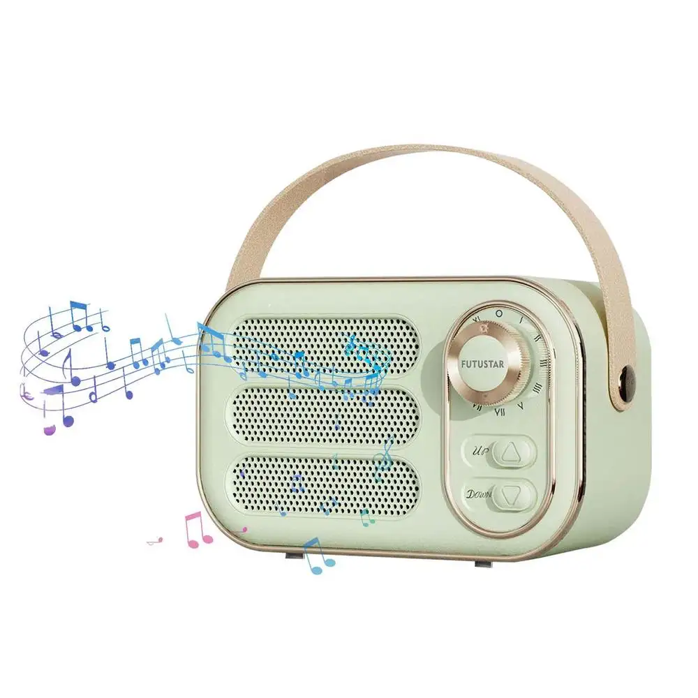 Retro Bt Speaker Fm Vintage Radio Luid Volume Sterke Bas Enhancement Mini Draadloze Speaker Tf Kaart Mp3 Speler Draagbare Speaker