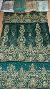 Vente en gros dentelle perlée de haute qualité dentelle africaine tissu somali George Wrapper pour robe de mariée matériel de couture - Product Image 5