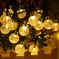 Guirlande lumineuse solaire LED IP65, boules à bulles, étanche, pour extérieur, décoration de cour, lumières colorées, ambiance de camping, lumière de tente