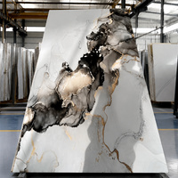 3D Luxe Design 3mm PVC UV Marmer Wandpaneel Decoratieve plaat PET Hoogglans Faux Veneer Faux Marmer Bord Wanddecoratie