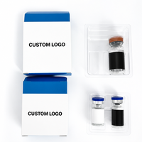 Boîte et étiquette pour flacon écologiques, impression sur papier holographique brillant, emballage pour flacon de peptides 3ml 10ml