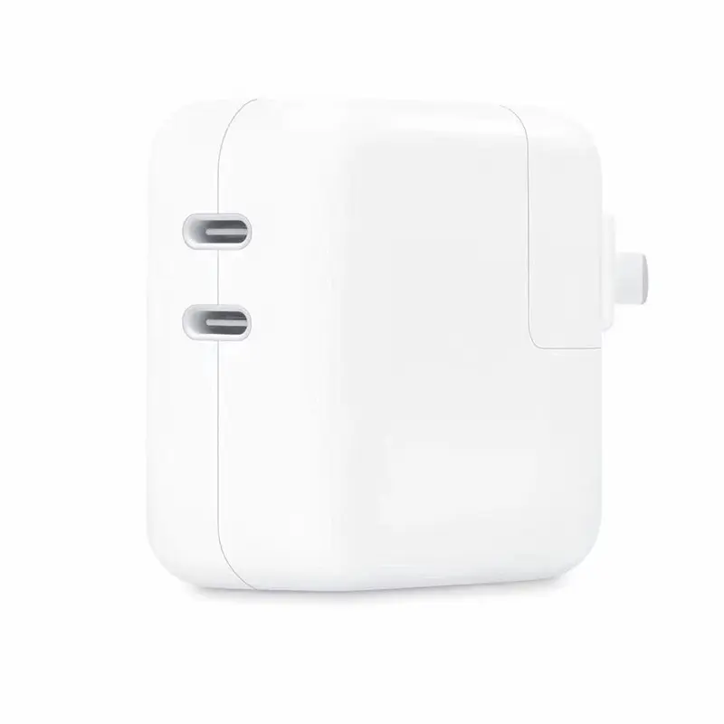 Original 35W Dual USB-C Port Power Adapter C+C Type-C US EU UK Detachable PD Fast Wall Charger for App1e MacBook Air iPhone iPad