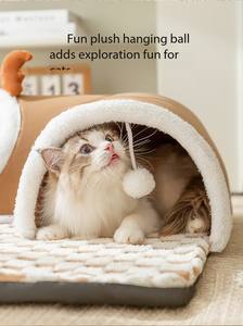 Bestverkochte Draagbare Cartoon Alles-In-Één Kip Beddoos Alle Seizoenen Rechthoek Bont Verwijderbare Wasbare Verstoppertunnel - Product Image 2