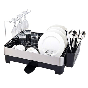 Vendita calda utensili per la conservazione in alluminio piatto 2 livelli cucina in metallo 304 acciaio inossidabile scaffale per piatti - Product Image 1