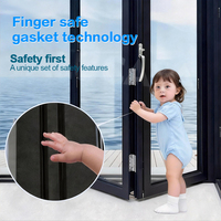 Porte pliante moderne de haute qualité en aluminium avec double vitrage trempé isolant, pour patio extérieur
