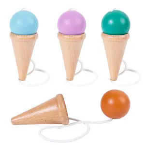 Children Ice Cream Kendama Toys Wooden Catch Ball Game Funny Kids Educational Toy