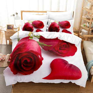 Juego de <span class=keywords><strong>cama</strong></span> ChamXue, <span class=keywords><strong>funda</strong></span> nórdica, fundas de almohada, poliéster tejido Floral rosa, juego de <span class=keywords><strong>funda</strong></span> nórdica de 3 piezas, estilo europeo y americano - Product Image 4