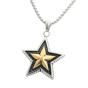 Yunnique Men's Stainless Steel Star Pendant Necklace Punk <b>Retro</b> Style Themed Geometric Design Dongguan Origin <b>Gift</b> 280473 - Product Image 5