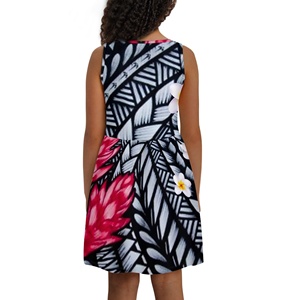 Stile etnico Hawaii tribale bambino ragazze Puletasi Samoan <span class=keywords><strong>stampa</strong></span> su richiesta polinesiano tribale abbigliamento per bambini <span class=keywords><strong>vestito</strong></span> per bambini - Product Image 4