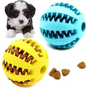 Hot Sale Customized Puzzle Rubber Food Pet Treat Toy Ball Teething Clean Dog Toys Eco Friendly Dog Chew Toy