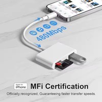 Lector de Tarjetas Tipo C, Lector de Tarjetas de Memoria SD TF, Adaptador USB C OTG, Transmisor de Datos de Alta Velocidad para Teléfono 15, Macbook, Teléfono Celular Inteligente