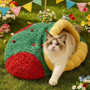 Cuccia per Animali <span class=keywords><strong>a</strong></span> Forma <span class=keywords><strong>di</strong></span> Albero <span class=keywords><strong>di</strong></span> Natale, Design <span class=keywords><strong>a</strong></span> Grotta Antivento per Sonno Profondo, Comoda Casa per Animali - Product Image 2