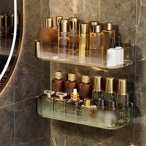 Acrylic Bathroom Wall Storage Rack – Light Luxury Cosmetic Organizer <b>Box</b> for Toilet, Washstand, Vanity – Clear Modern <b>Shelf</b> for - Product Image 3