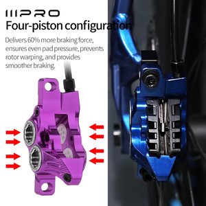고품질 IIIPRO C5X4 4피스톤 CNC MTB 자전거 유압 디스크 브레이크 산악 자전거 전기자전거 냉각 브레이킹 패드 세트 사이클링 부품 - Product Image 5