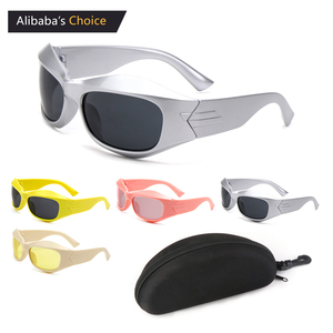 Óculos de sol esportivos 100% UV punk para mulheres, óculos de sol coloridos Y2K com espelho, moda steampunk, moda colorida, 2024 tons - Product Image 1